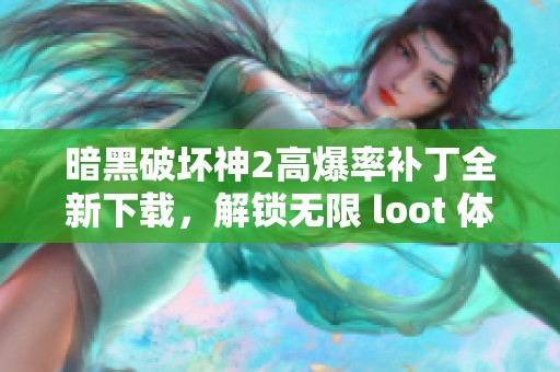 暗黑破坏神2高爆率补丁全新下载，解锁无限 loot 体验