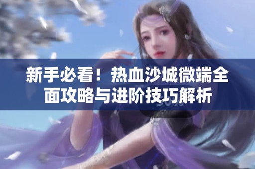 新手必看！热血沙城微端全面攻略与进阶技巧解析