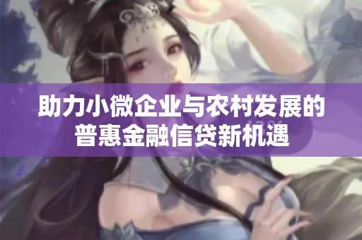 助力小微企业与农村发展的普惠金融信贷新机遇