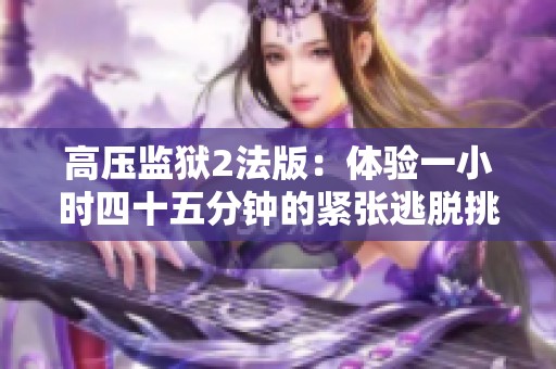 高压监狱2法版：体验一小时四十五分钟的紧张逃脱挑战