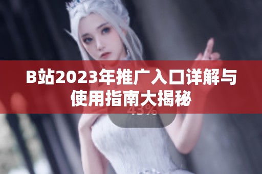 B站2023年推广入口详解与使用指南大揭秘