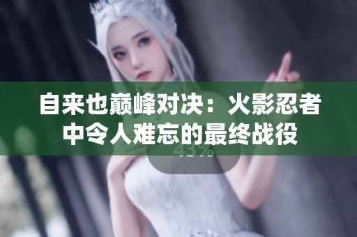 自来也巅峰对决：火影忍者中令人难忘的最终战役