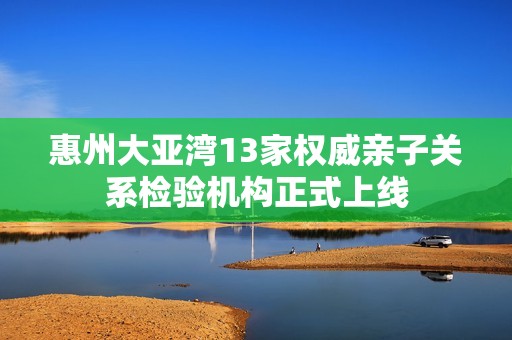 惠州大亚湾13家权威亲子关系检验机构正式上线