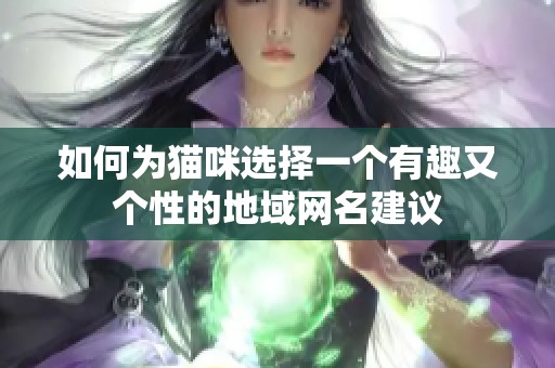 如何为猫咪选择一个有趣又个性的地域网名建议