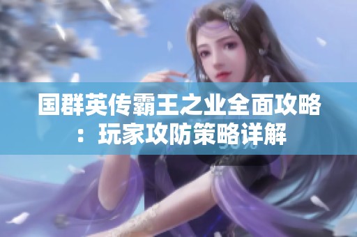 国群英传霸王之业全面攻略：玩家攻防策略详解