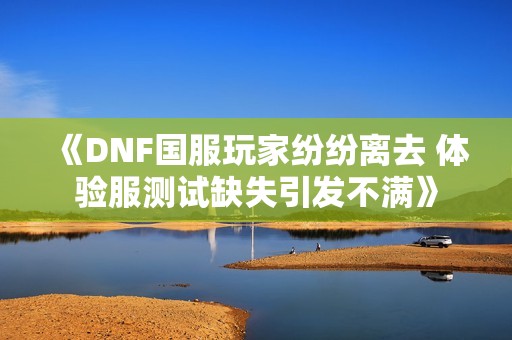 《DNF国服玩家纷纷离去 体验服测试缺失引发不满》
