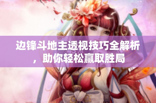 边锋斗地主透视技巧全解析，助你轻松赢取胜局