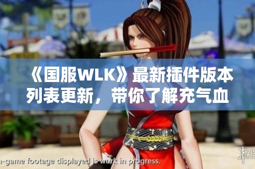 《国服WLK》最新插件版本列表更新，带你了解充气血吼动态