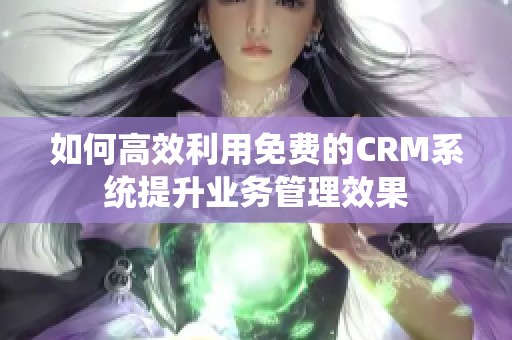 如何高效利用免费的CRM系统提升业务管理效果