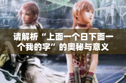 请解析“上面一个日下面一个我的字”的奥秘与意义