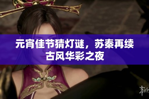 元宵佳节猜灯谜，苏秦再续古风华彩之夜