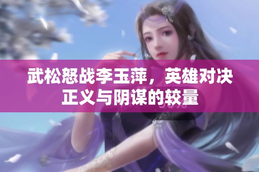 武松怒战李玉萍，英雄对决正义与阴谋的较量