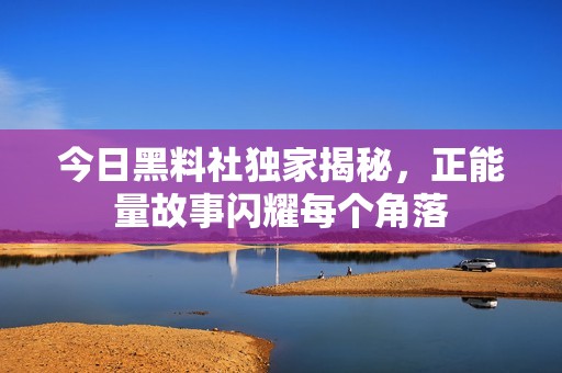 今日黑料社独家揭秘，正能量故事闪耀每个角落