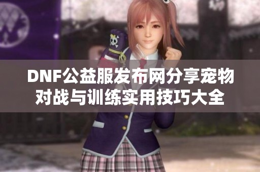 DNF公益服发布网分享宠物对战与训练实用技巧大全