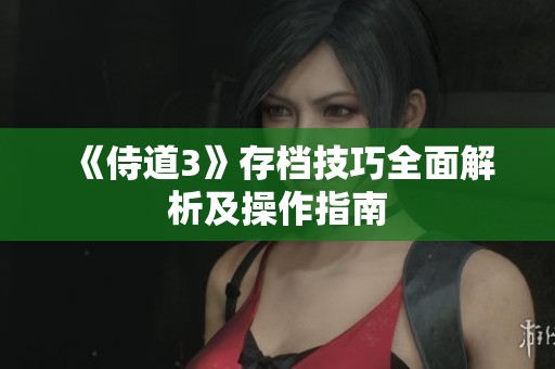 《侍道3》存档技巧全面解析及操作指南