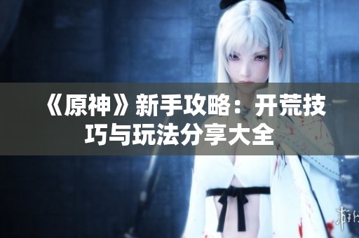 《原神》新手攻略：开荒技巧与玩法分享大全