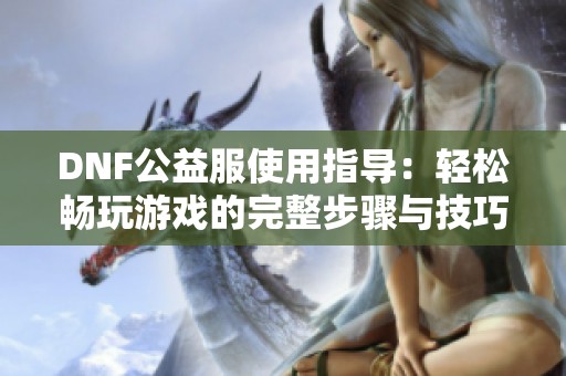 DNF公益服使用指导：轻松畅玩游戏的完整步骤与技巧