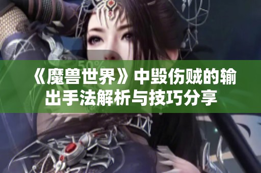 《魔兽世界》中毁伤贼的输出手法解析与技巧分享