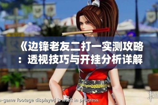 《边锋老友二打一实测攻略：透视技巧与开挂分析详解》
