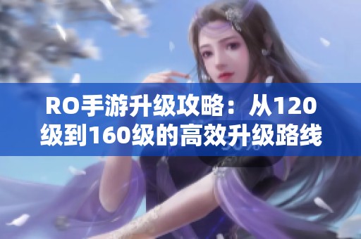 RO手游升级攻略：从120级到160级的高效升级路线解析