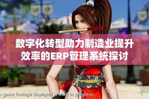 数字化转型助力制造业提升效率的ERP管理系统探讨