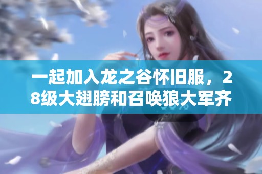 一起加入龙之谷怀旧服，28级大翅膀和召唤狼大军齐聚！