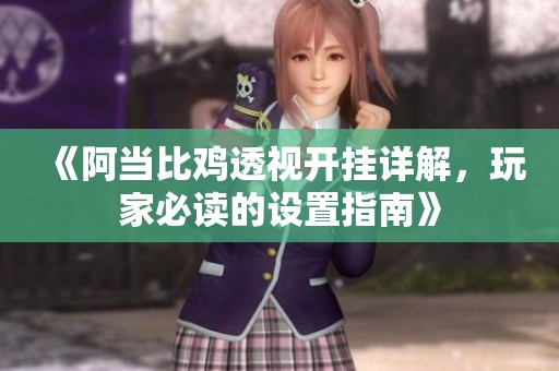 《阿当比鸡透视开挂详解，玩家必读的设置指南》