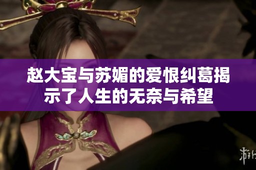 赵大宝与苏媚的爱恨纠葛揭示了人生的无奈与希望