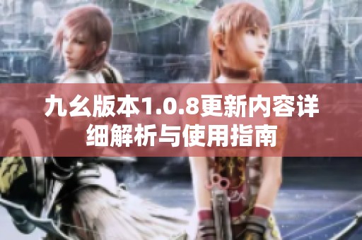 九幺版本1.0.8更新内容详细解析与使用指南