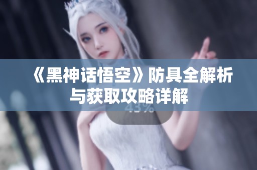 《黑神话悟空》防具全解析与获取攻略详解