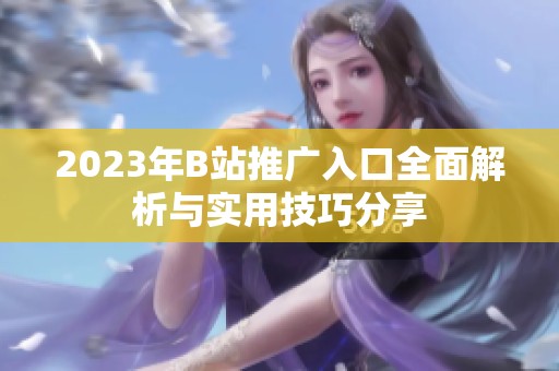 2023年B站推广入口全面解析与实用技巧分享
