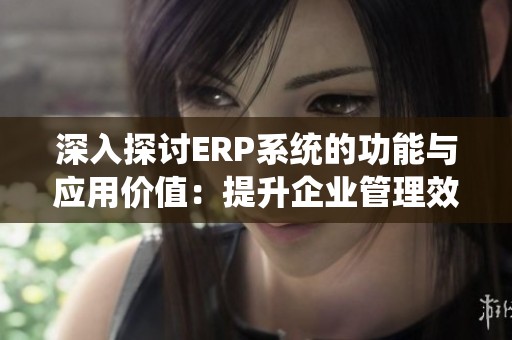 深入探讨ERP系统的功能与应用价值：提升企业管理效率的关键工具