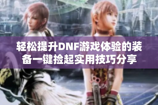 轻松提升DNF游戏体验的装备一键捡起实用技巧分享