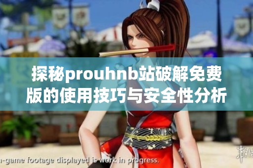 探秘prouhnb站破解免费版的使用技巧与安全性分析