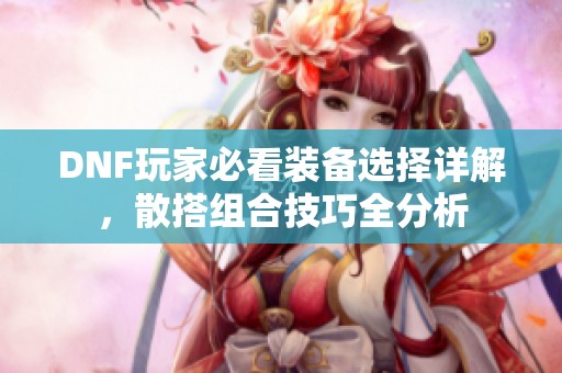 DNF玩家必看装备选择详解，散搭组合技巧全分析