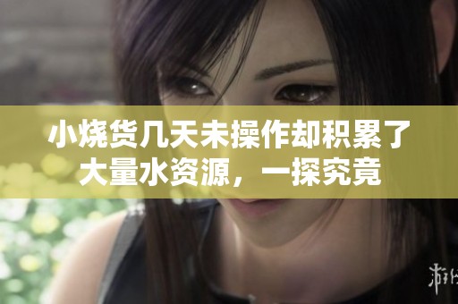 小烧货几天未操作却积累了大量水资源，一探究竟