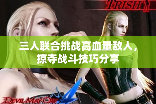 三人联合挑战高血量敌人，掠夺战斗技巧分享