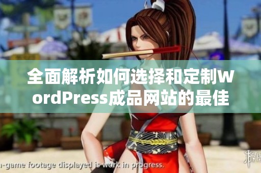 全面解析如何选择和定制WordPress成品网站的最佳方案