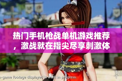 热门手机枪战单机游戏推荐，激战就在指尖尽享刺激体验