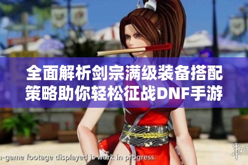 全面解析剑宗满级装备搭配策略助你轻松征战DNF手游