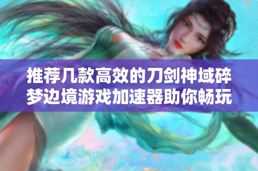 推荐几款高效的刀剑神域碎梦边境游戏加速器助你畅玩Steam游戏