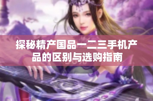 探秘精产国品一二三手机产品的区别与选购指南