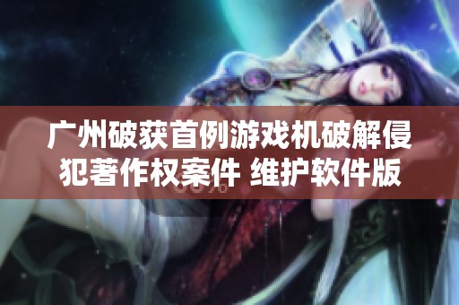 广州破获首例游戏机破解侵犯著作权案件 维护软件版权安全