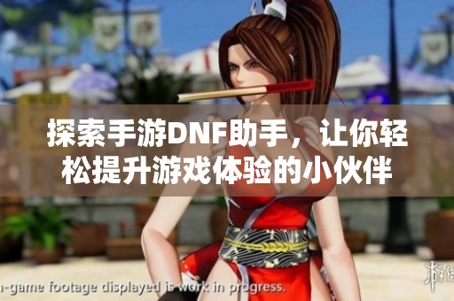 探索手游DNF助手，让你轻松提升游戏体验的小伙伴