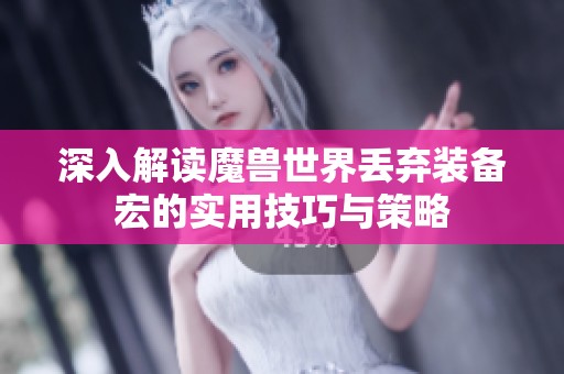深入解读魔兽世界丢弃装备宏的实用技巧与策略