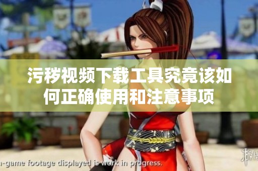 污秽视频下载工具究竟该如何正确使用和注意事项