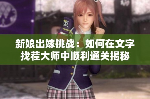 新娘出嫁挑战：如何在文字找茬大师中顺利通关揭秘