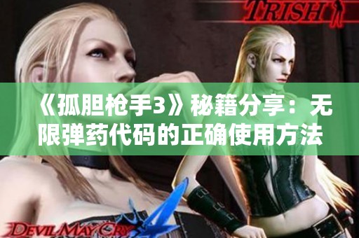 《孤胆枪手3》秘籍分享：无限弹药代码的正确使用方法