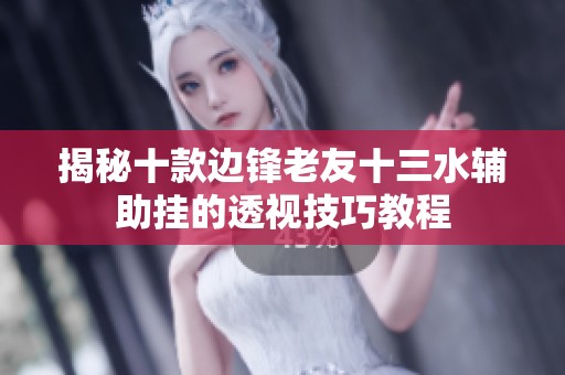 揭秘十款边锋老友十三水辅助挂的透视技巧教程