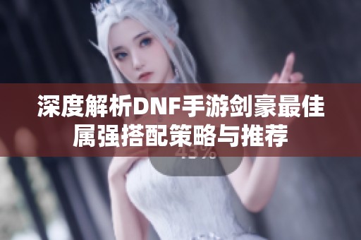 深度解析DNF手游剑豪最佳属强搭配策略与推荐